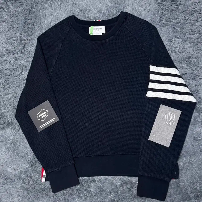 [BUNJANG] Thom Browne 21-22 Navy Waffle Sweatshirt / [21-22년식/3]톰브라운 와플 맨투맨 네이비