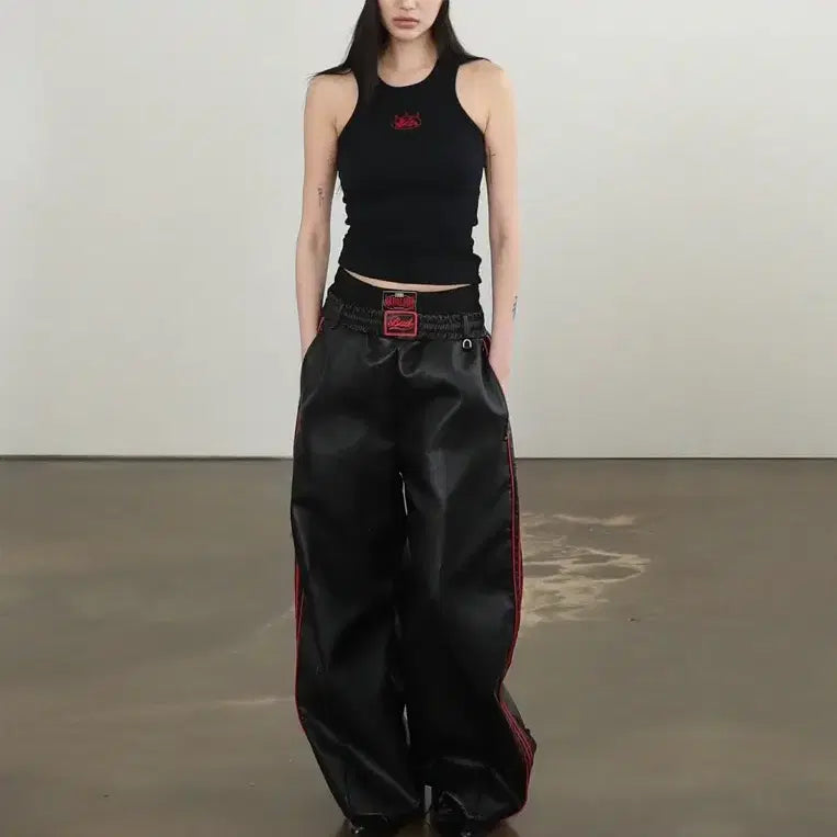 [BUNJANG] Bad Blood Billy Leather Jogger Pants - Black / 배드블러드 빌리 레더 조거 팬츠 - 블랙