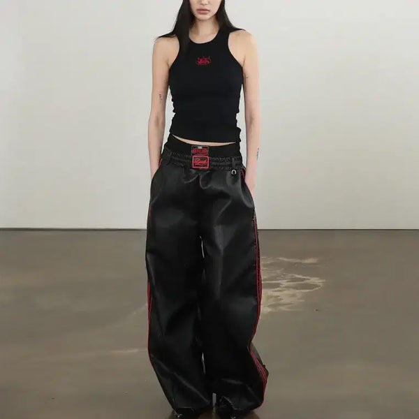 [BUNJANG] Bad Blood Billy Leather Jogger Pants - Black / 배드블러드 빌리 레더 조거 팬츠 - 블랙