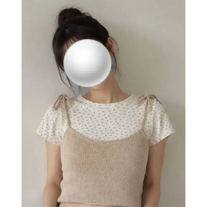 [BUNJANG] Bustier + Crop T-Shirt Set / 뷔스티에+크롭티 세트