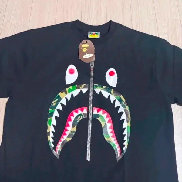 [BUNJANG] BAPE Shark Camo T-Shirt Black / 베이프샤크 카모 반팔티 블랙