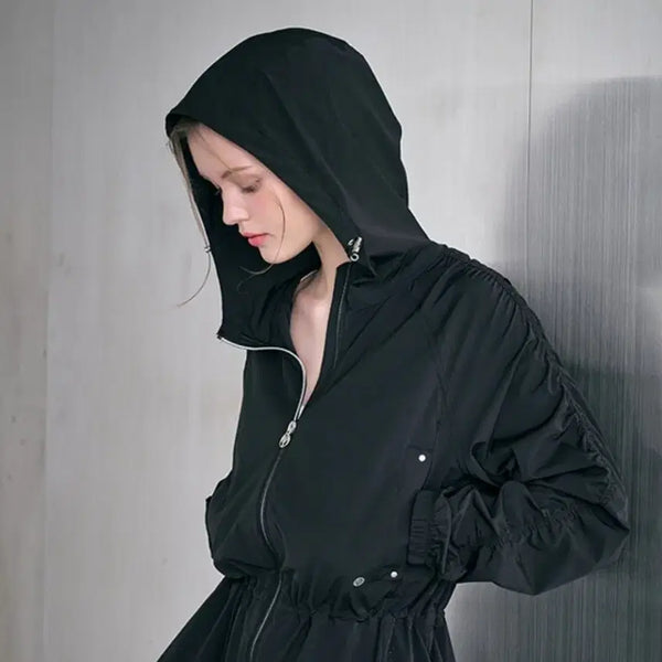 [BUNJANG] Archive 1.61 Windbreaker Hooded Zip-Up Jacket Black / 아카이브 Archive 1.61 바람막이 후드 집업 자켓