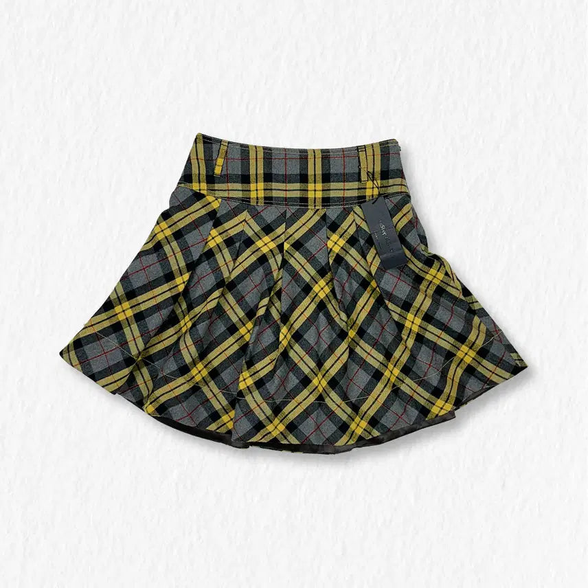 [BUNJANG] LeShop Yellow Check Skirt / 르샵 옐로우체크 스커트