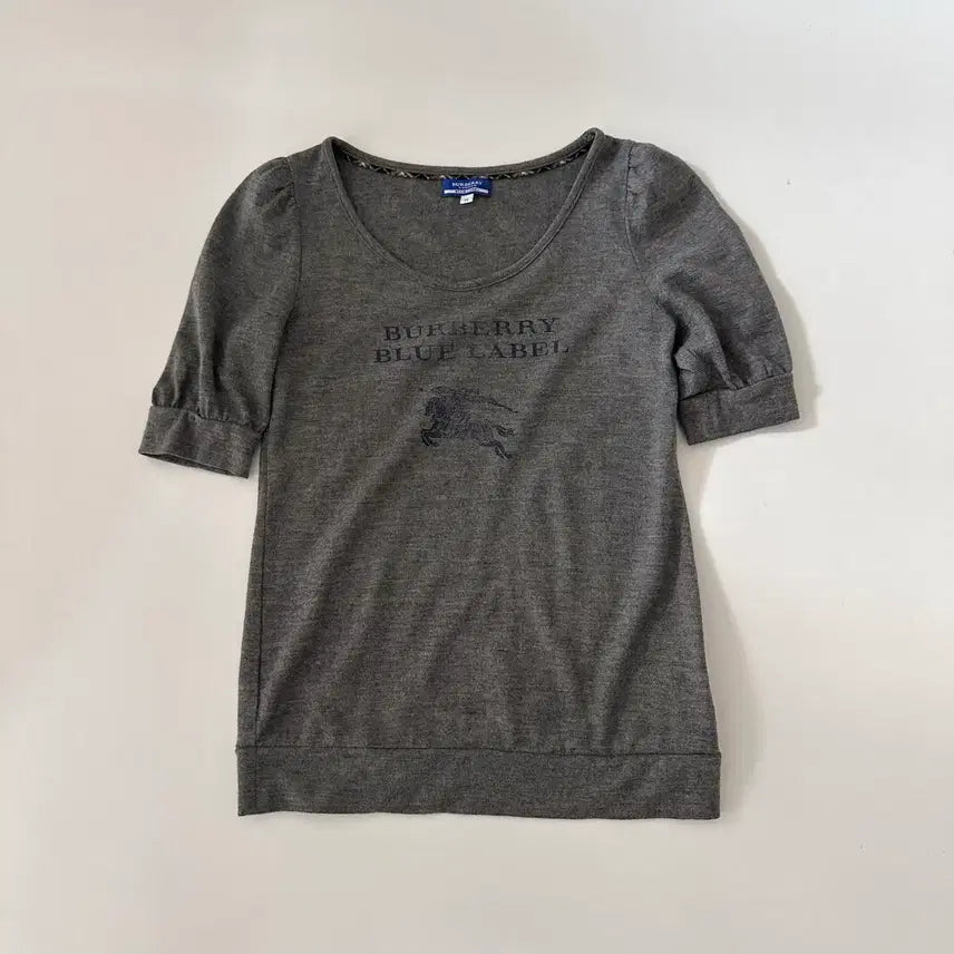 [BUNJANG] Burberry Blue Label Logo Short Sleeve Knit / 버버리 블루라벨 burberry 로고 반팔 니트