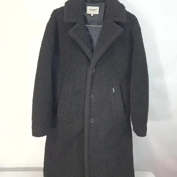 [BUNJANG] Carhartt Jaxon Coat Fleece Sherpa Long Coat Black / 칼하트 후리스 롱뽀글이 jaxon coat 양털 코트 블랙 s