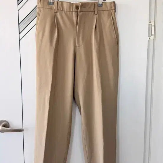 [BUNJANG] Uniqlo Smart Ankle Pants Beige Cotton Blend Stretch Waist Size S / 유니클로 베이지색 면바지