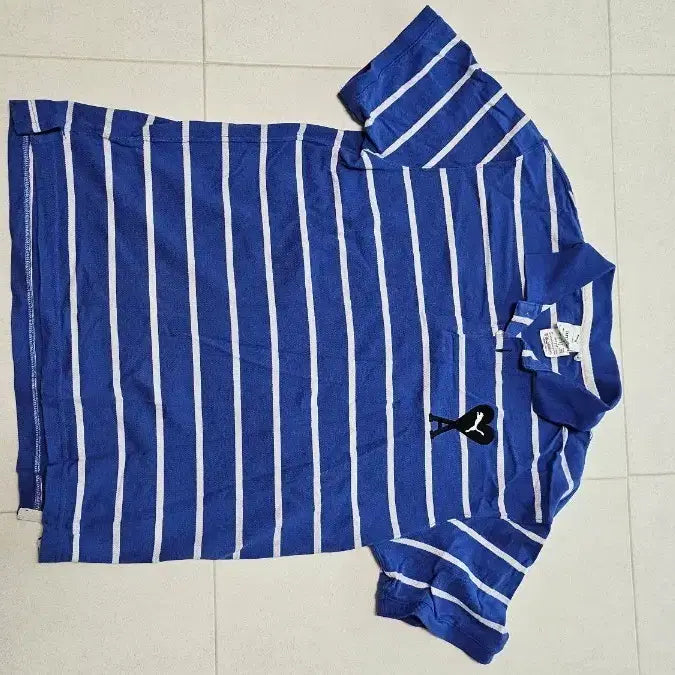 [BUNJANG] Ami x Puma Collaboration Striped Logo Polo T-Shirt / 아미 푸마 반팔 카라티 정품
