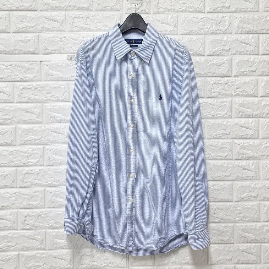 [BUNJANG] Polo Ralph Lauren Striped Linen Shirt / L 폴로랄프로렌 스트라이프 린넨 마 셔츠 E93