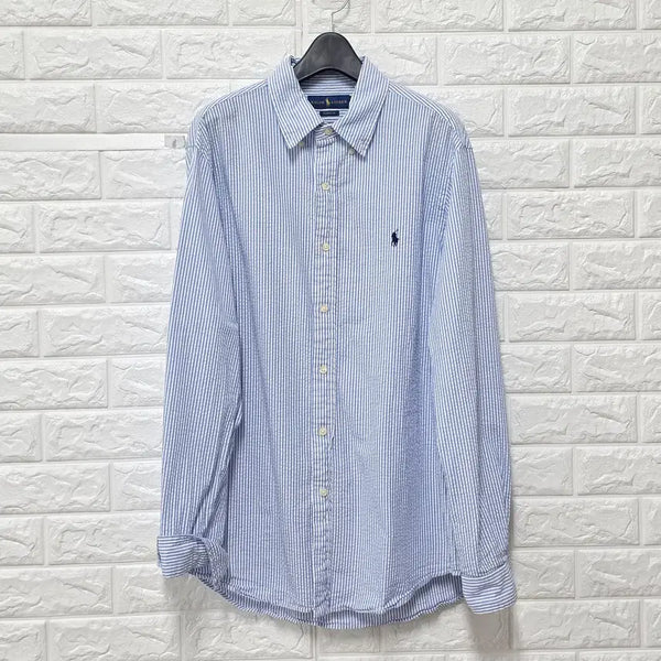 [BUNJANG] Polo Ralph Lauren Striped Linen Shirt / L 폴로랄프로렌 스트라이프 린넨 마 셔츠 E93