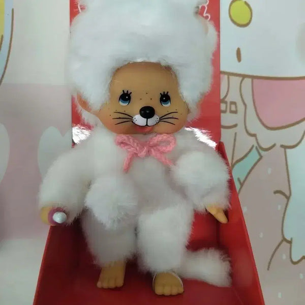 [BUNJANG] Monchhichi White Cat Doll / 몬치치 화이트캣 고양이 인형