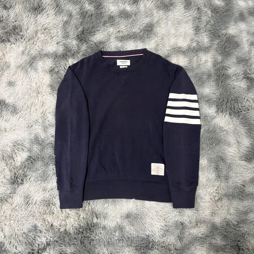 [BUNJANG] Thom Browne Diagonal Stripe Sweatshirt Navy Size 3 / [3 size ] 톰브라운 사선완장 맨투맨 급처합니다