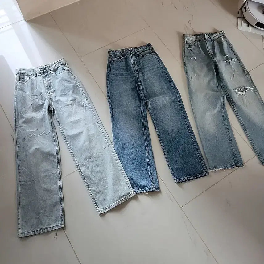 [BUNJANG] H&M & 8 Seconds Women's Straight Leg Jeans Set (3 pcs) / 3종 세트 가격! H&M, 에잇세컨즈 너무 날씬해보이는 청바지 진 3종