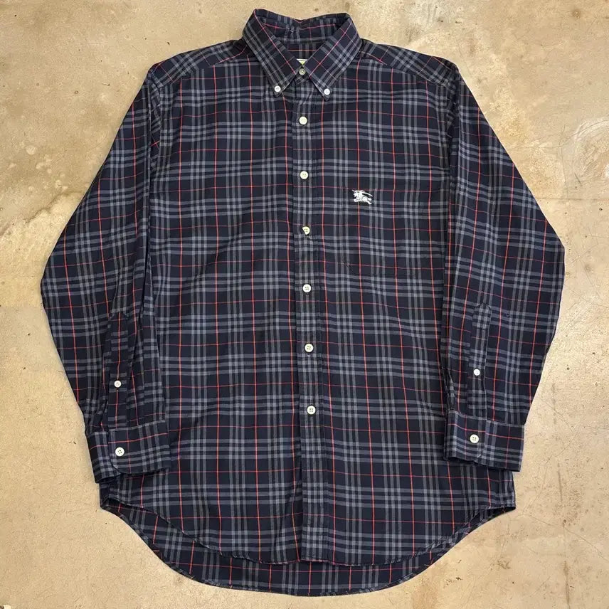 [BUNJANG] Burberry Nova Check Navy Shirt (Size 39/M) / 버버리 노바체크 네이비 셔츠 39(M)