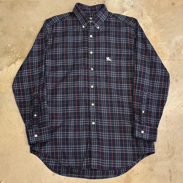 [BUNJANG] Burberry Nova Check Navy Shirt (Size 39/M) / 버버리 노바체크 네이비 셔츠 39(M)