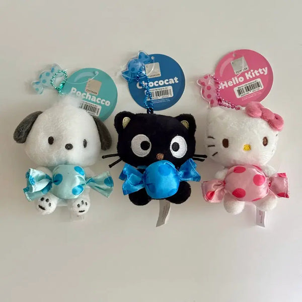 [BUNJANG] Sanrio Candy Plush Keychain 3-Piece Bundle Set / 산리오 사탕 인형 키링 3종 세트 일괄