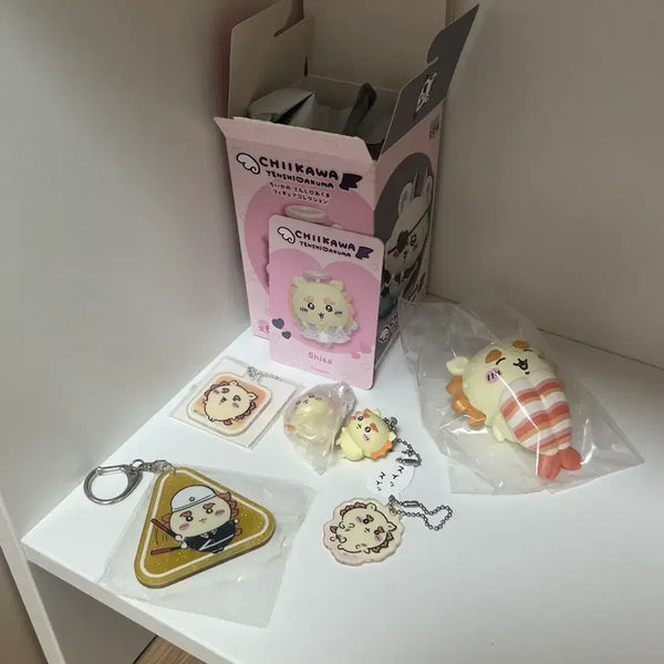 [BUNJANG] Chiikawa Shisha Sushi Figure Balloon Keychain / 치이카와 시샤 스시 피규어 말풍선 키링