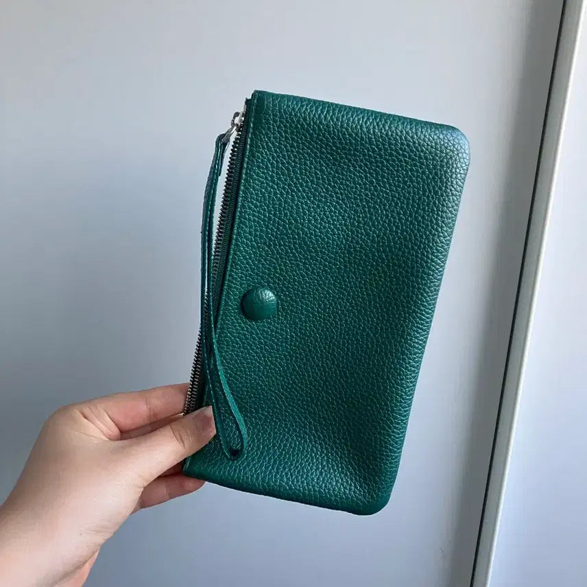[BUNJANG] Bonggeut Pebble Leather Tall Pouch / 봉긋 가죽 페블 tall 파우치