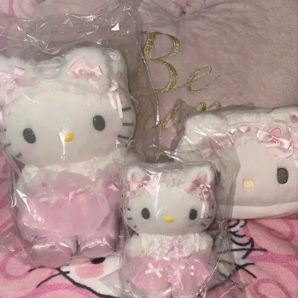 [BUNJANG] Shironneko Ballerina Kitty Plush Pouch Mascot Set / 시로네코 발레리나 키티 누이 파우치 마스코트 세트