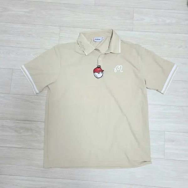 [BUNJANG] Malbon Golf Short-Sleeve Polo Shirt Beige (New) / 말본골프웨어 반팔 카라티 베이지(새상품) M(95 - 100)