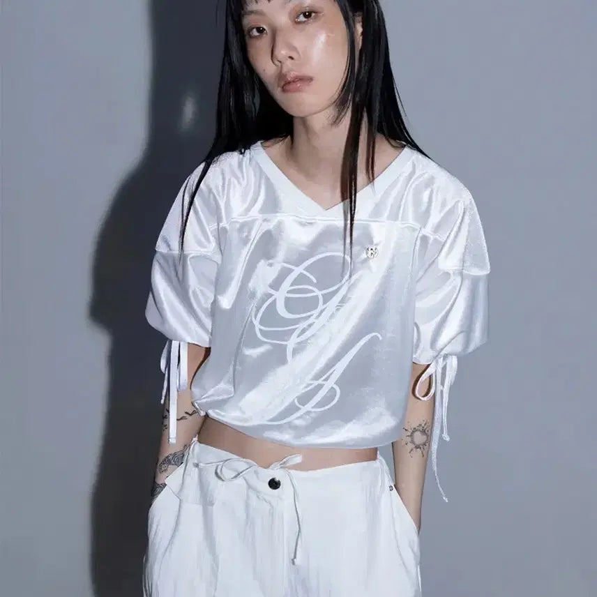 [BUNJANG] Gimmetheyoung Football Lace T-shirt White / 김미더영 Gimmetheyoung football lace tee