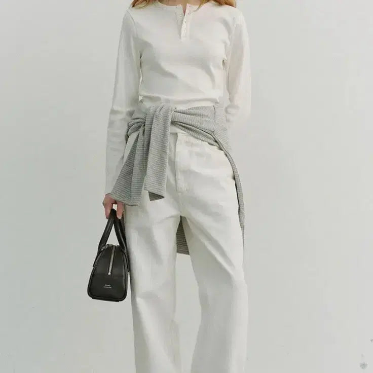 [BUNJANG] Dunst Wide Loose Jeans Ecru S Size / 던스트 wide loose jeans ecrue S size