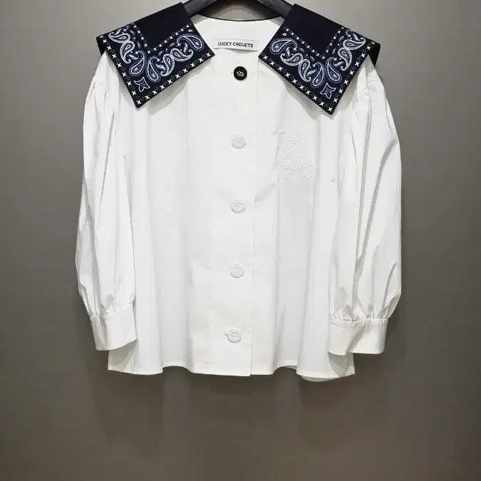 [BUNJANG] Lucky Chouette Paisley Sailor Collar Blouse / 럭키슈에뜨 페이즐리 세일러카라 블라우스