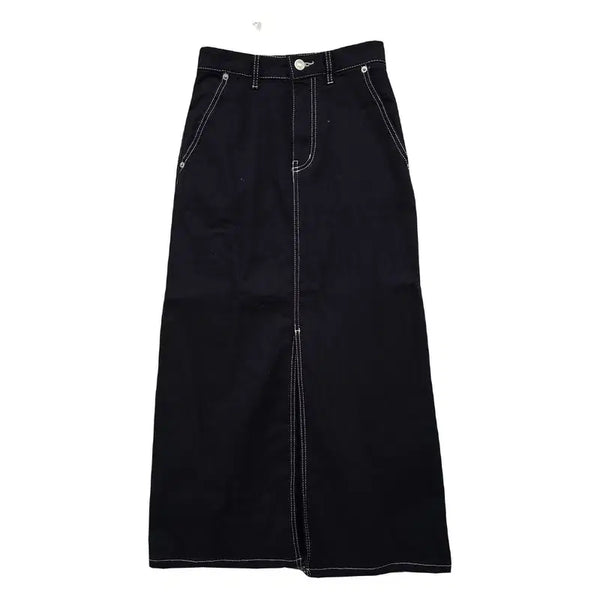 [BUNJANG] 8seconds Denim Stitch Long Skirt XS / 에잇세컨즈 진청 데님 스티치 롱스커트 XS