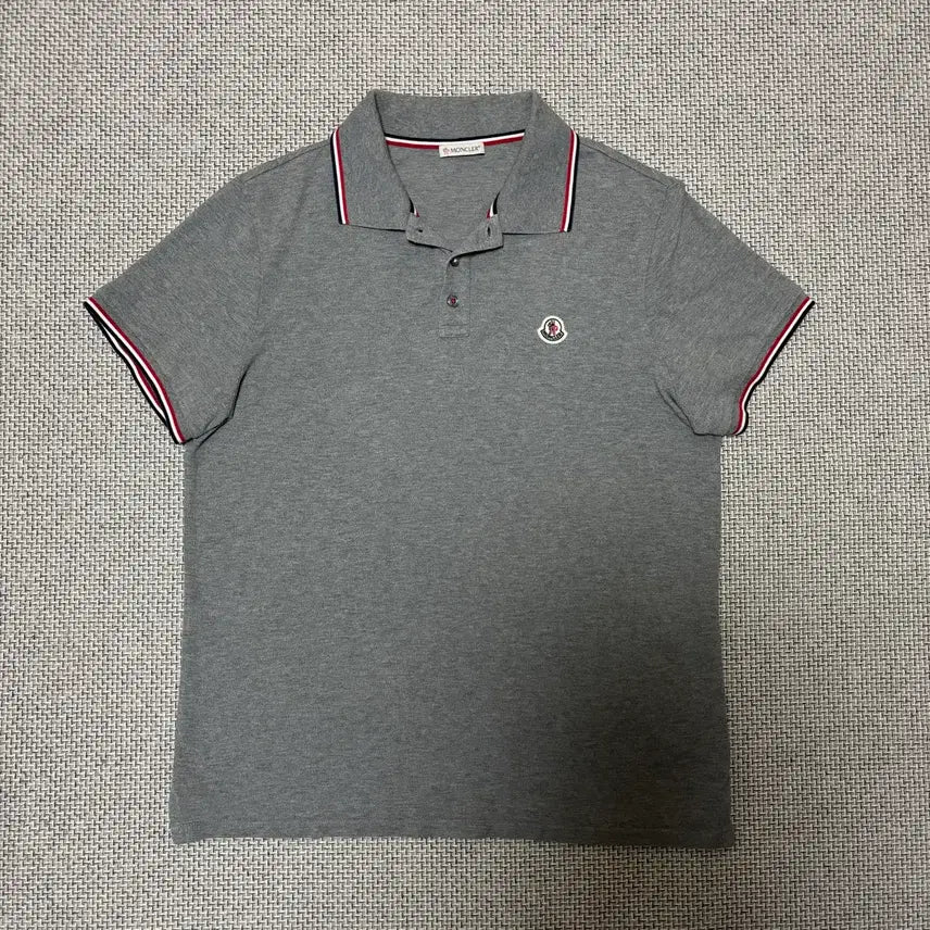 [BUNJANG] Moncler Grey L Size Polo T-Shirt / [L Size] 몽클레어 카라티