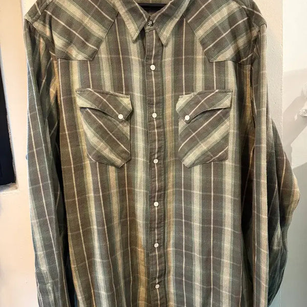 [BUNJANG] RRL Plaid Twill Western Shirt XXL / RRL 플래드 트윌 웨스턴 셔츠 XXL