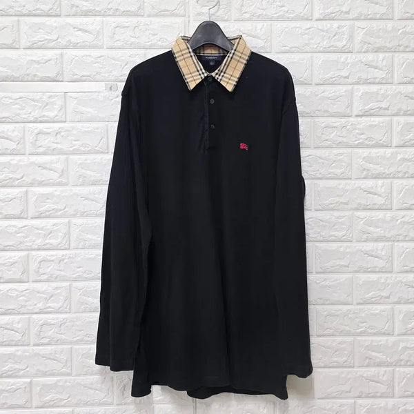 [BUNJANG] Burberry London Black Collar T-shirt / L 버버리 런던 블랙 카라 티 E97