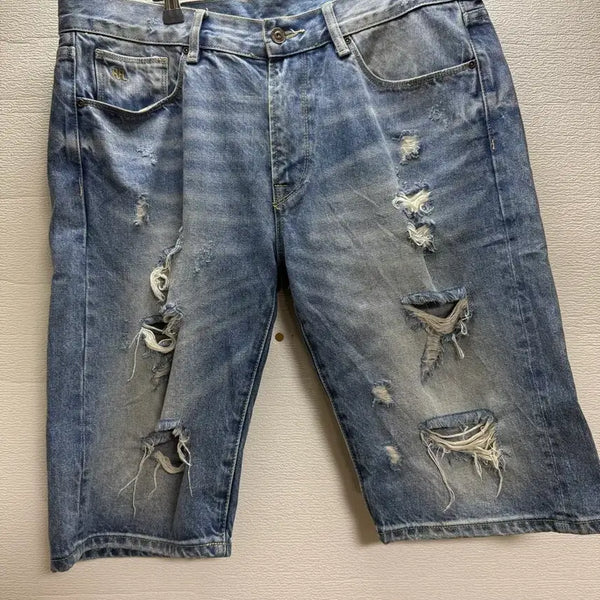 [BUNJANG] RRL Distressed Wash Denim Shorts / RRL 청바지 반바지 디스트로이드 워싱 (33)