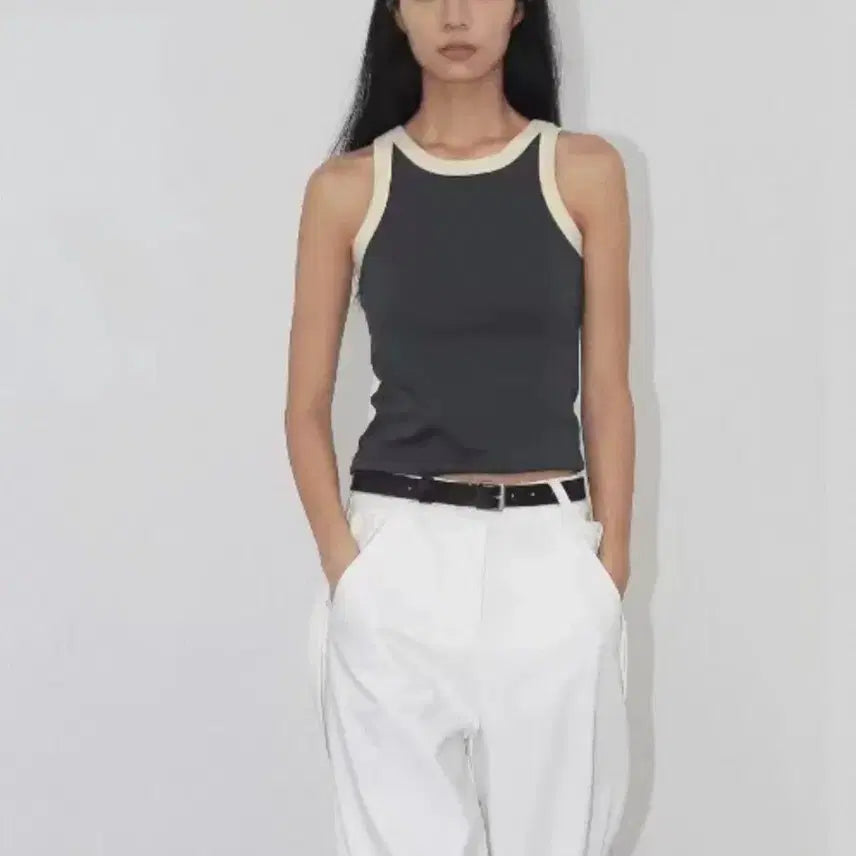 [BUNJANG] Color Block Sleeveless Top / 배색나시