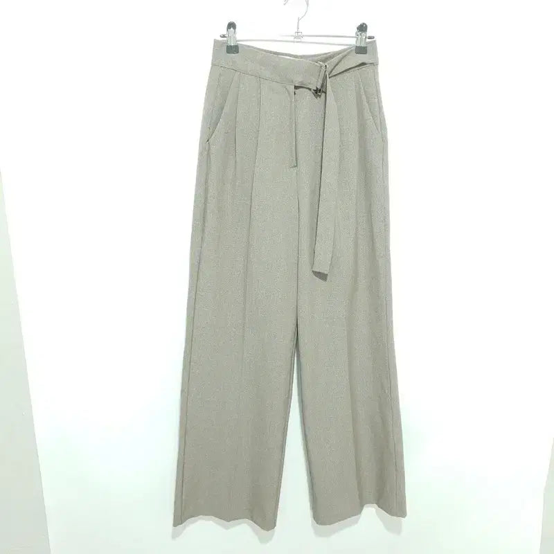[BUNJANG] Women's Belted Pin Tuck Wide Slacks / 여성 벨티드 핀턱 와이드 슬랙스 S_M2779