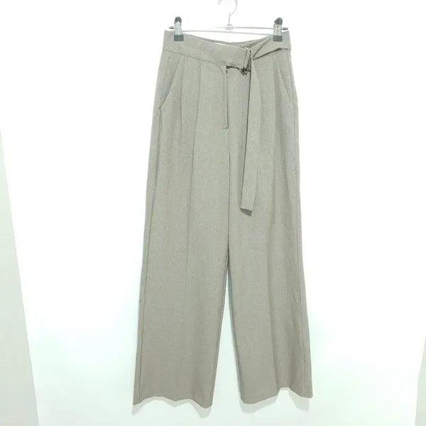 [BUNJANG] Women's Belted Pin Tuck Wide Slacks / 여성 벨티드 핀턱 와이드 슬랙스 S_M2779