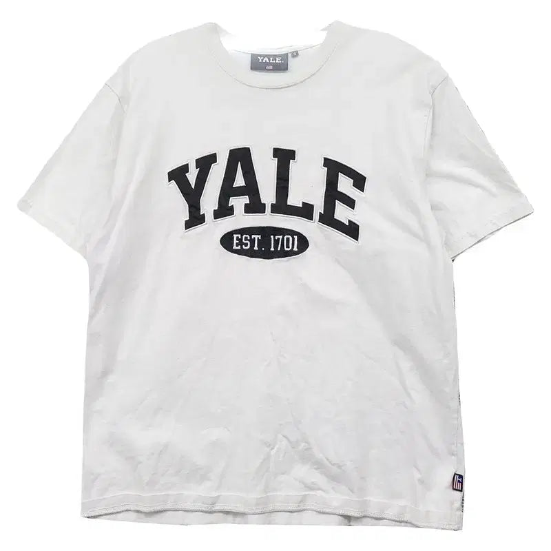 [BUNJANG] Yale Printing White T-Shirt Size S / 예일 프린팅 화이트 반팔티 S