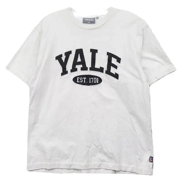 [BUNJANG] Yale Printing White T-Shirt Size S / 예일 프린팅 화이트 반팔티 S