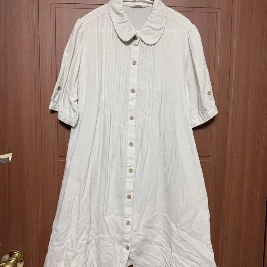 [BUNJANG] Mori Girl Hagumi Japanese Vintage Round Collar Half-Sleeve Dress / 모리걸 하구미 일본 빈티지 레이스 둥근카라 홍콩 블라우스 반팔 원피스