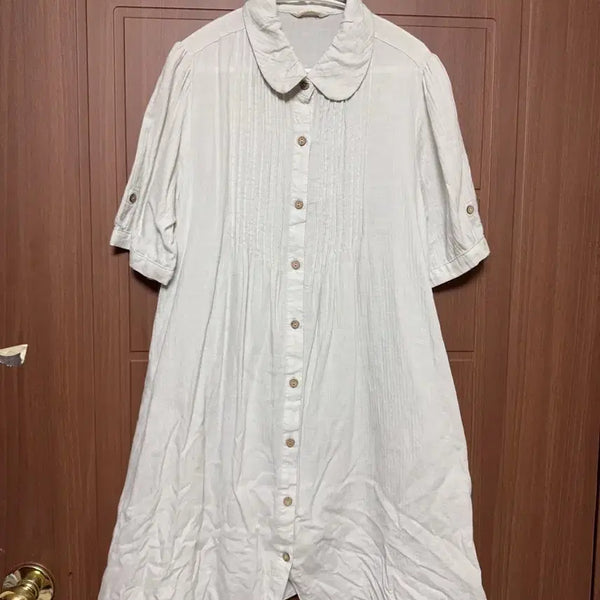 [BUNJANG] Mori Girl Hagumi Japanese Vintage Round Collar Half-Sleeve Dress / 모리걸 하구미 일본 빈티지 레이스 둥근카라 홍콩 블라우스 반팔 원피스