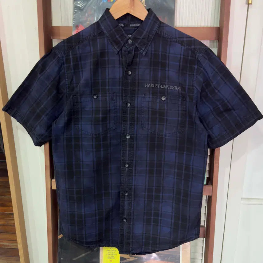 [BUNJANG] Harley-Davidson Plaid Short Sleeve Shirt / 할리데이비슨 체크 반팔 셔츠