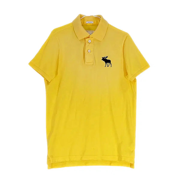 [BUNJANG] Abercrombie & Fitch Men's Casual Oversized Fit Cotton Short-Sleeve Polo Shirt - Yellow (Size 95/M) / 아베크롬비 남성 캐주얼한 오버핏 반팔카라티 95 옐로우 00778