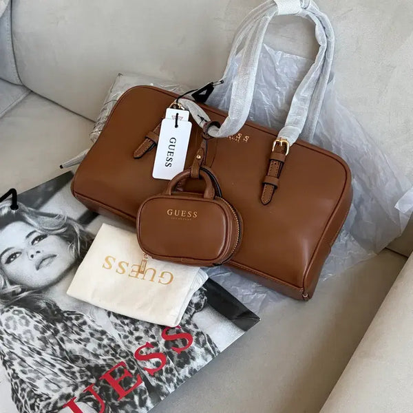 [BUNJANG] Guess Justina Keyring Bowling Bag Shoulder Bag / 새상품) 게스 저스티나 키링 볼링백 , 숄더백