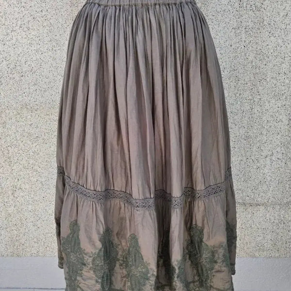 [BUNJANG] Axes Femme Mori Embroidery Long Skirt / Axes femme 엑시즈팜 모리 자수 스커트