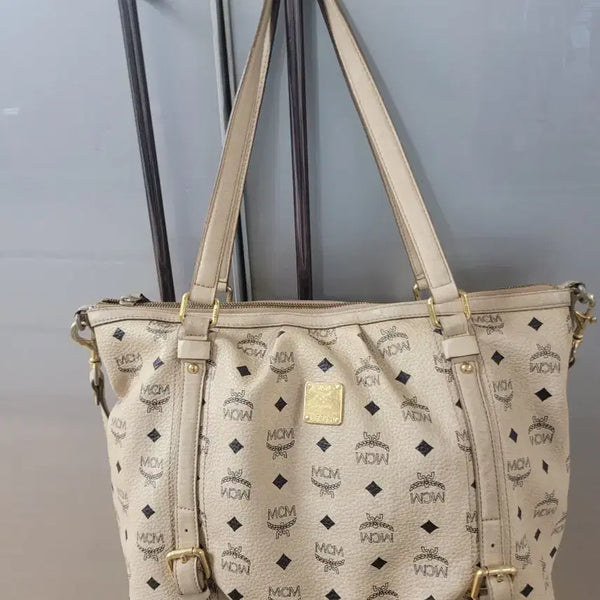 [BUNJANG] MCM Visetos Shopper Bag Beige / MCM 비세토스 쇼퍼백 베이지