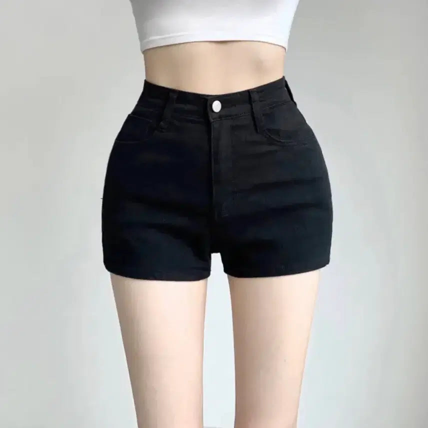 [BUNJANG] High Waist Black Shorts XS / 새상품 하이웨이스트 블랙 숏팬츠 xs