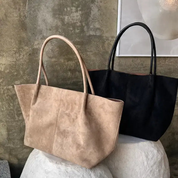[BUNJANG] Suede Hobo Tote Bag (3 Colors) / 스웨이드 보부상 토트백 (3C)