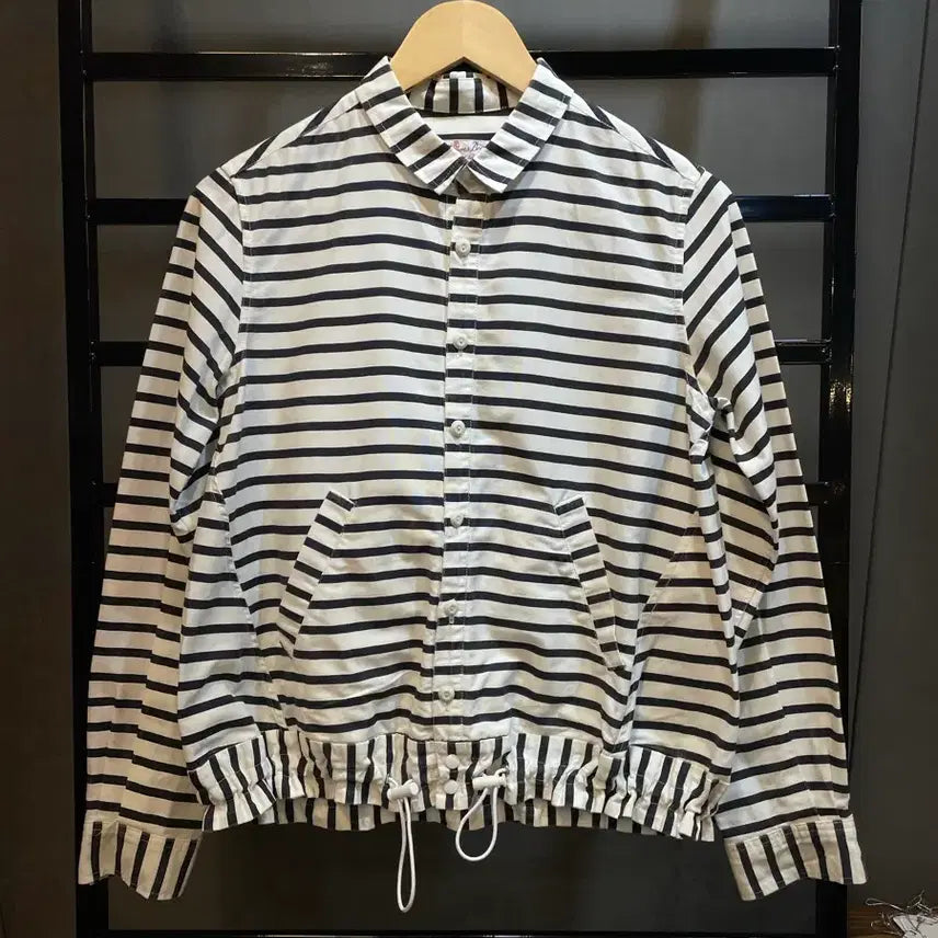 [BUNJANG] Beams Boy Stripe Shirt Jacket Navy / [FREE] Beams Boy 스트라이프 셔츠자켓 네이비 3.9