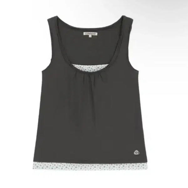 [BUNJANG] KOSEIO DUDU Sleeve Charcoal Tank Top / 코이세이오 두두 슬리브 차콜 나시