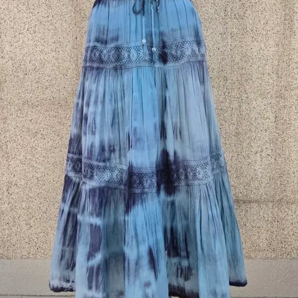 [BUNJANG] Jpn Mori Tie-Dye Banding Long Skirt / Jpn 모리 밴딩 롱스커트