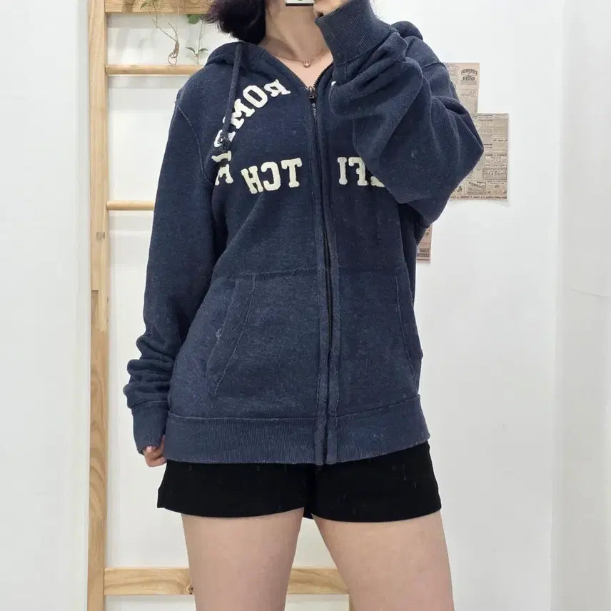 [BUNJANG] Abercrombie & Fitch Navy Hoodie Zip-Up Jacket (M) / [프립]M/아베크롬비 후드집업 네이비