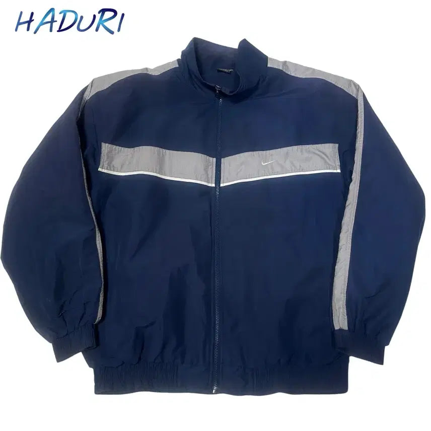 [BUNJANG] Nike 00s Grey Windbreaker Navy / 나이키 00s 그레이 사이드라인 네이비바람막이 110